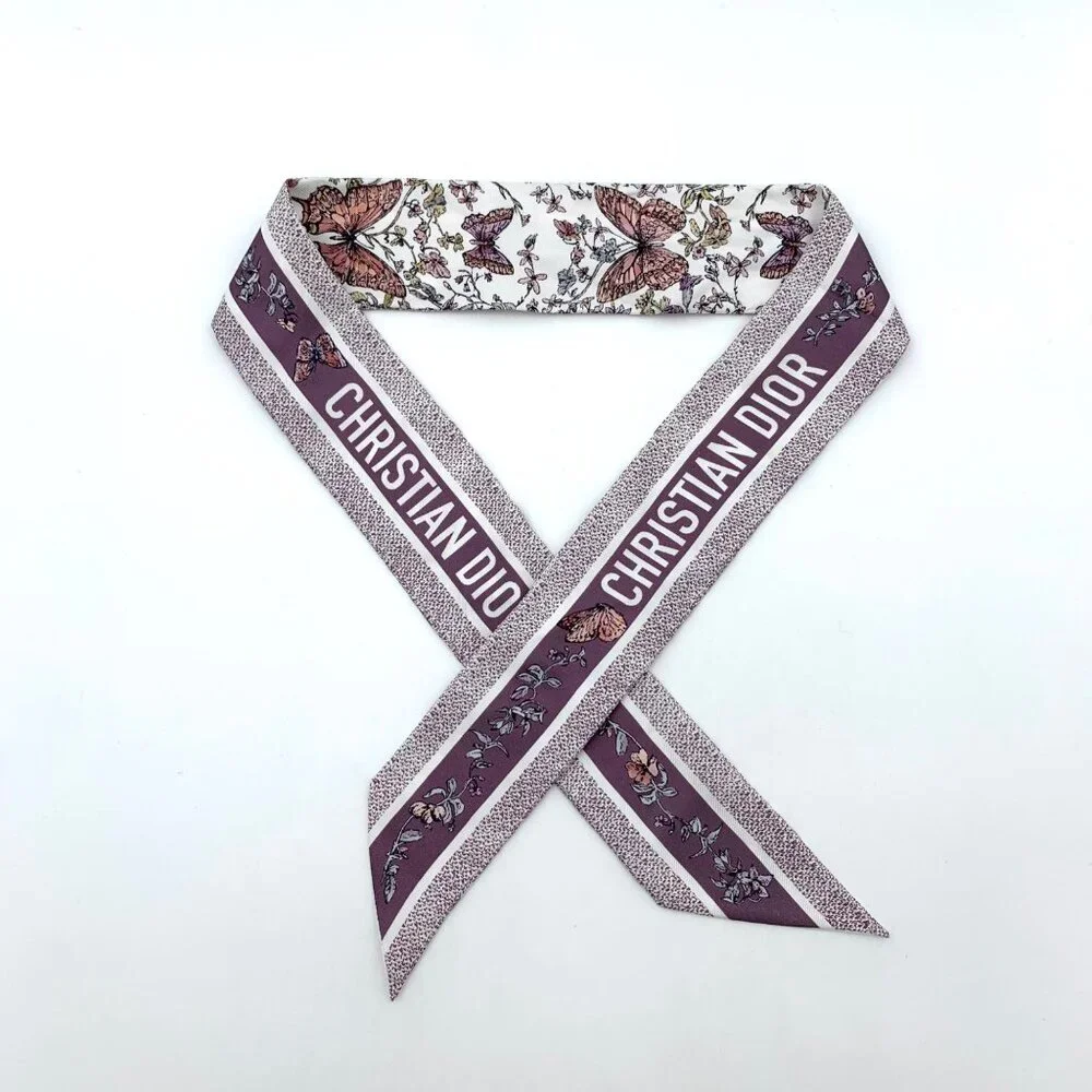 Dior purple mulberry silk scarf